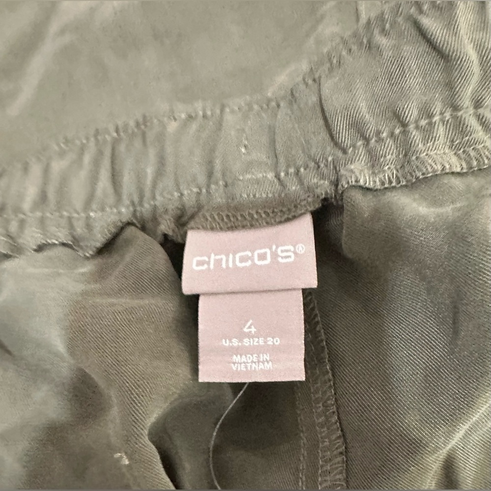 NWT Chico’s Pull-On Ankle Drawstring Pants Olive Green Size 20 (Chico’s size 4) - Picture 4 of 9